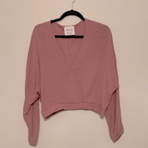 Pink slightly cropped top